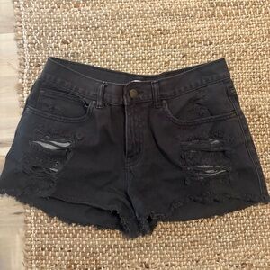 Billabong Black Distressed Jean Shorts